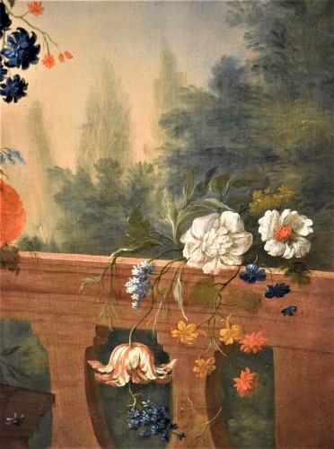 Nature morte de fleurs dans un jardin - Antonio Rapous (1733-1819) - Louis XVI